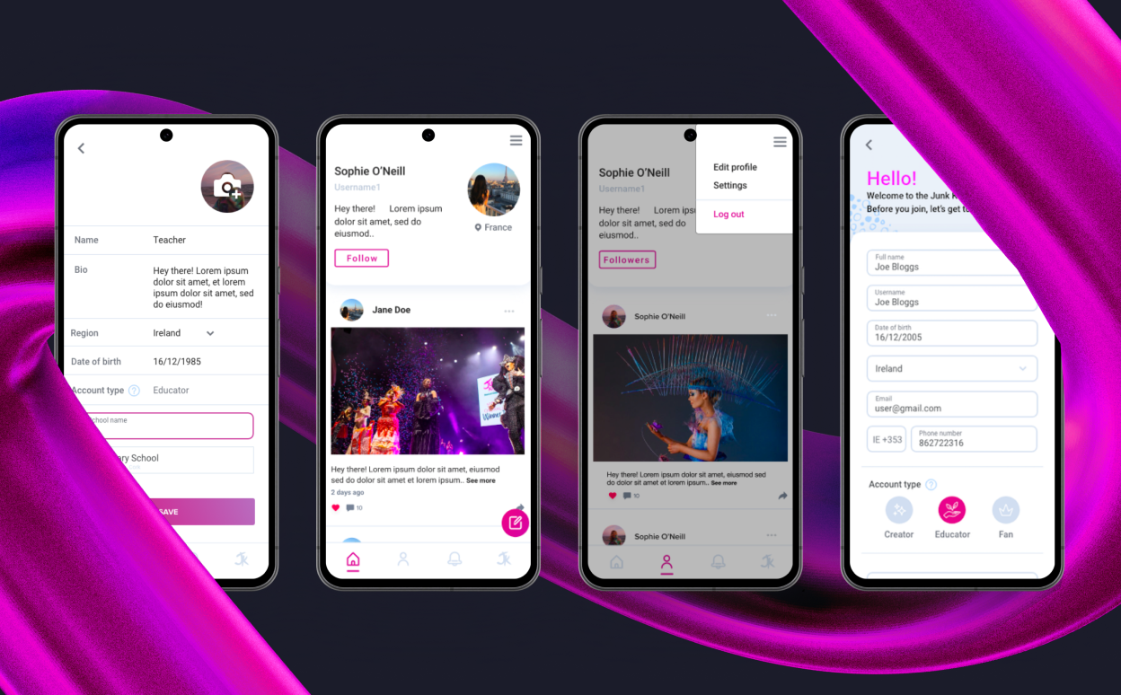 Example of developing app for events