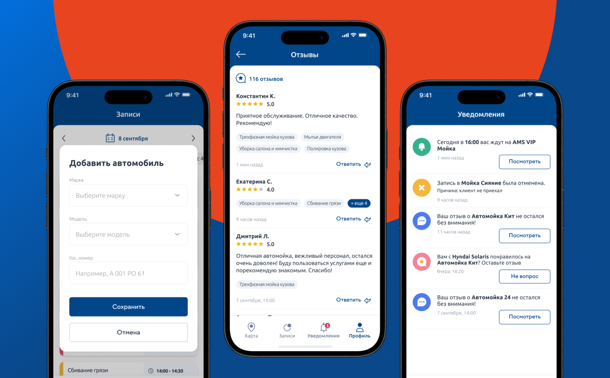 Функционал приложения для автосервиса